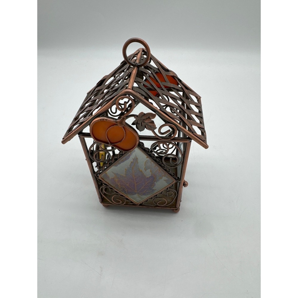 Pumpkin Leaves vine Fall Autumn Bird house Candle Holder home decor